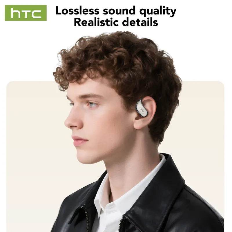 HTC NE39 OWS - Bluetooth headset (6.0), IPX5 waterproof, comes with a charging case, and a built-in microphone. Comfortable fit, excellent sound quality, and a three-month warranty! Perfect for work, exercise, study, and voice calls. - HTCTOP