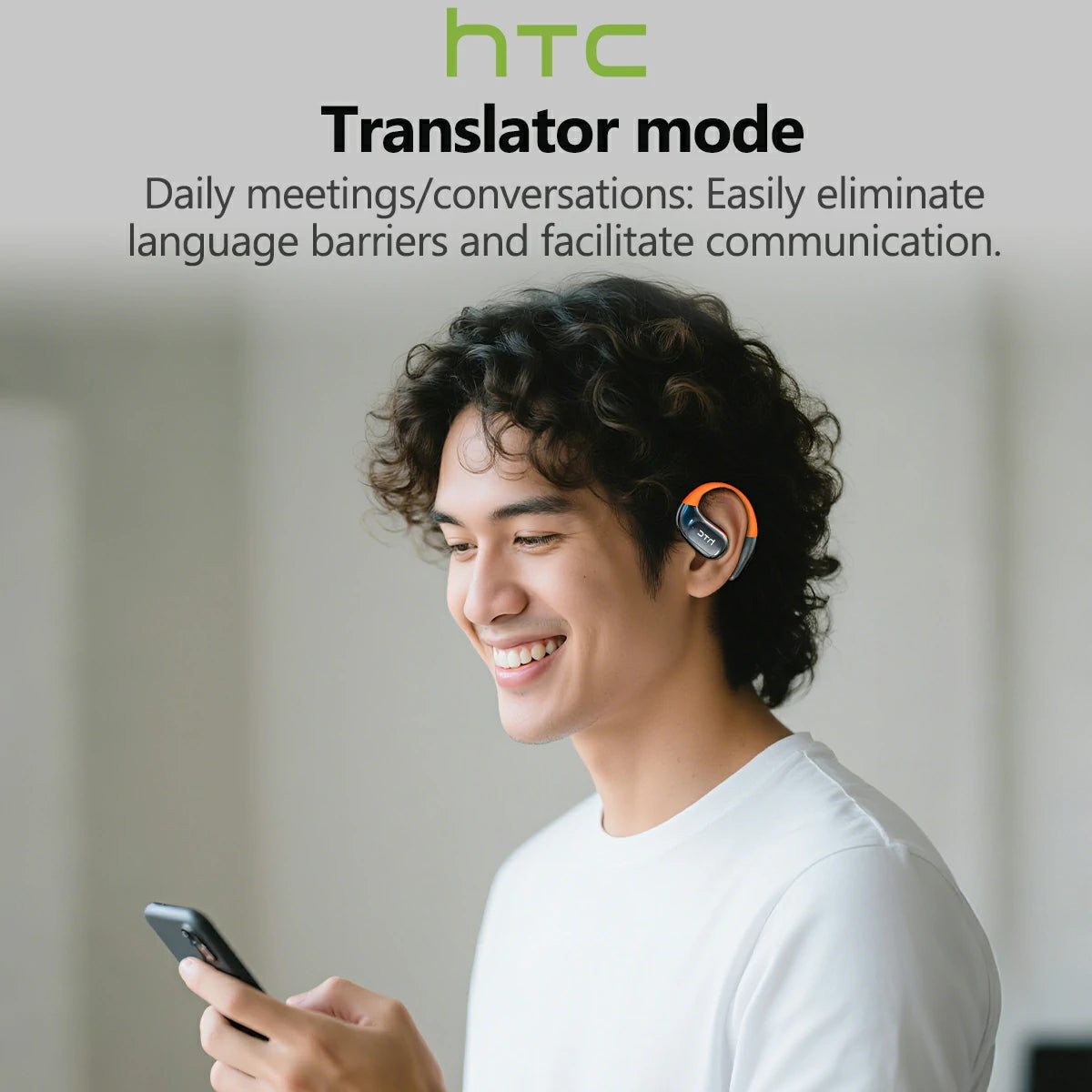 Auriculares inalámbricos HTC NE36 6.0 con Bluetooth y cancelación de ruido. Alta fidelidad, sonido HIFI, resistentes al agua. Ideales para oficina, deportes, estudio y llamadas. Micrófono integrado.
