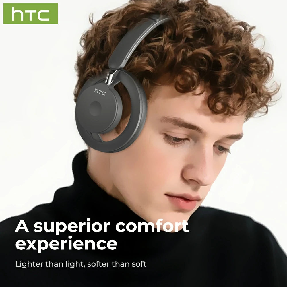 Auriculares inalámbricos HTC HP06 de oído abierto con Bluetooth V6.0, plegables y aireados, con traducción de IA, para PC, portátil, teléfono, TV, ultraligeros y huecos.
