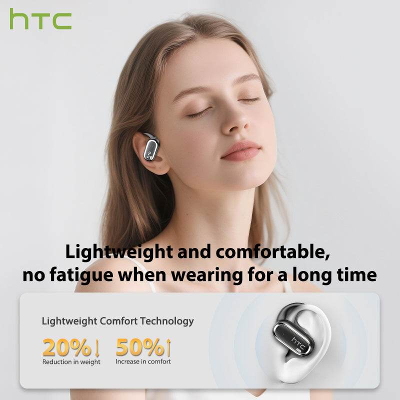 HTC NE03 Bluetooth 6.0 Earphones AI Headphoens Wireless Headphones with Mic Button Control Noise Reduction Earhooks Sports Waterproof Headset - HTCTOP