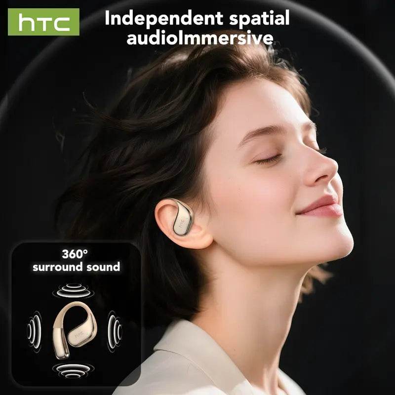 HTC NE39 OWS - Bluetooth headset (6.0), IPX5 waterproof, comes with a charging case, and a built-in microphone. Comfortable fit, excellent sound quality, and a three-month warranty! Perfect for work, exercise, study, and voice calls. - HTCTOP