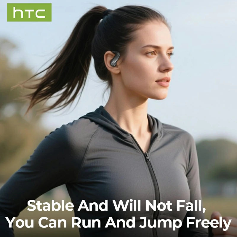 Auriculares HTC NE30 Bluetooth V6.0 con traductor de IA, auriculares deportivos OWS, música estéreo, bajos HD, inalámbricos con micrófono