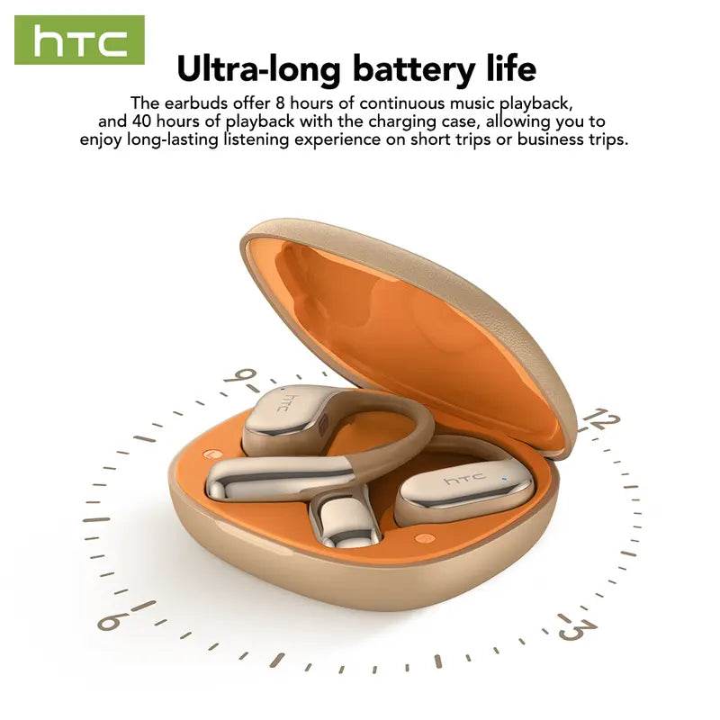 HTC NE39 OWS - Bluetooth headset (6.0), IPX5 waterproof, comes with a charging case, and a built-in microphone. Comfortable fit, excellent sound quality, and a three-month warranty! Perfect for work, exercise, study, and voice calls. - HTCTOP