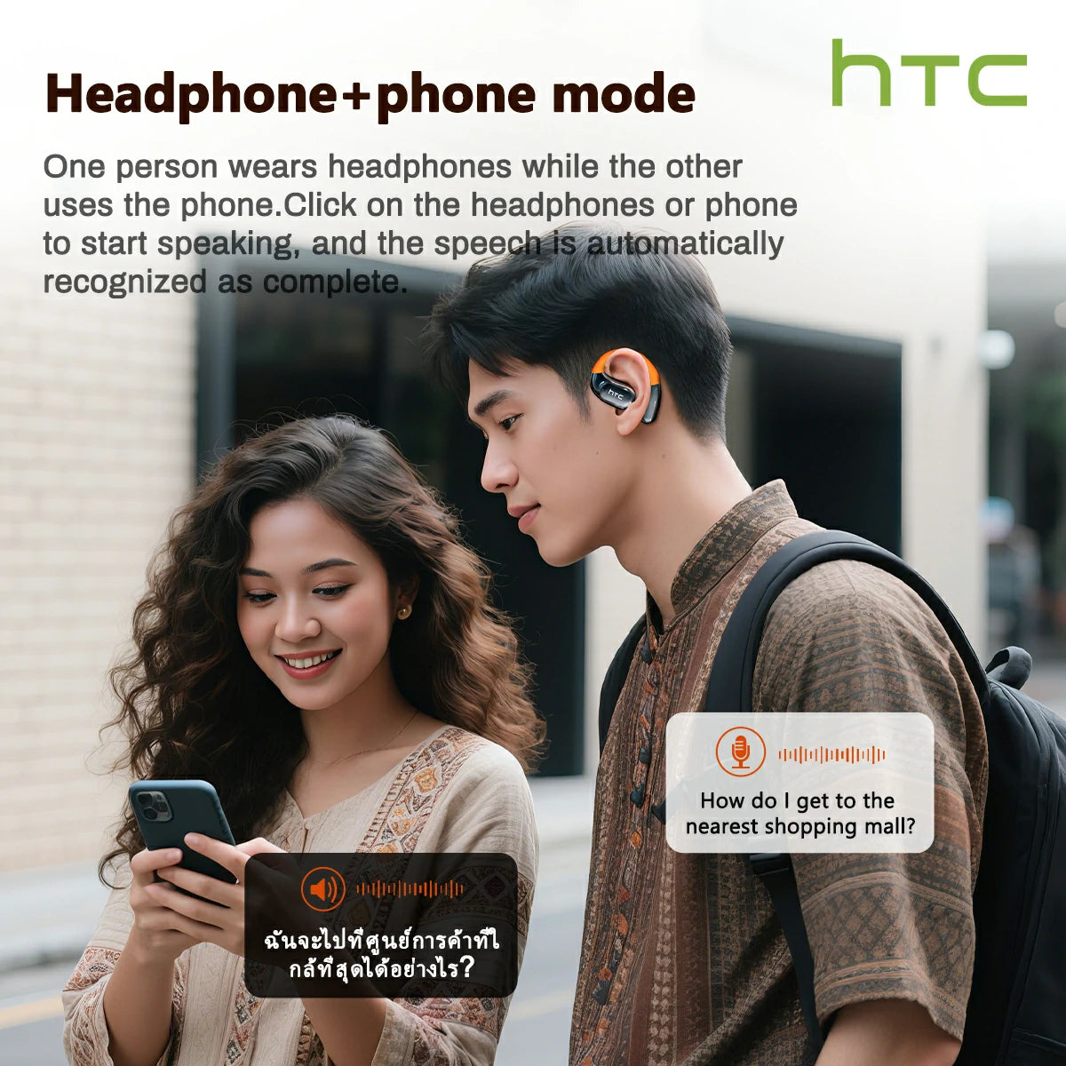Auriculares inalámbricos HTC NE36 6.0 con Bluetooth y cancelación de ruido. Alta fidelidad, sonido HIFI, resistentes al agua. Ideales para oficina, deportes, estudio y llamadas. Micrófono integrado.