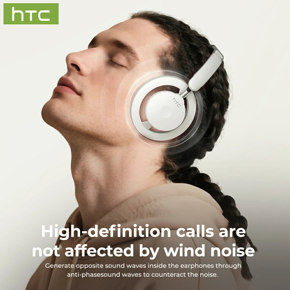 Auriculares inalámbricos HTC HP06 de oído abierto con Bluetooth V6.0, plegables y aireados, con traducción de IA, para PC, portátil, teléfono, TV, ultraligeros y huecos.