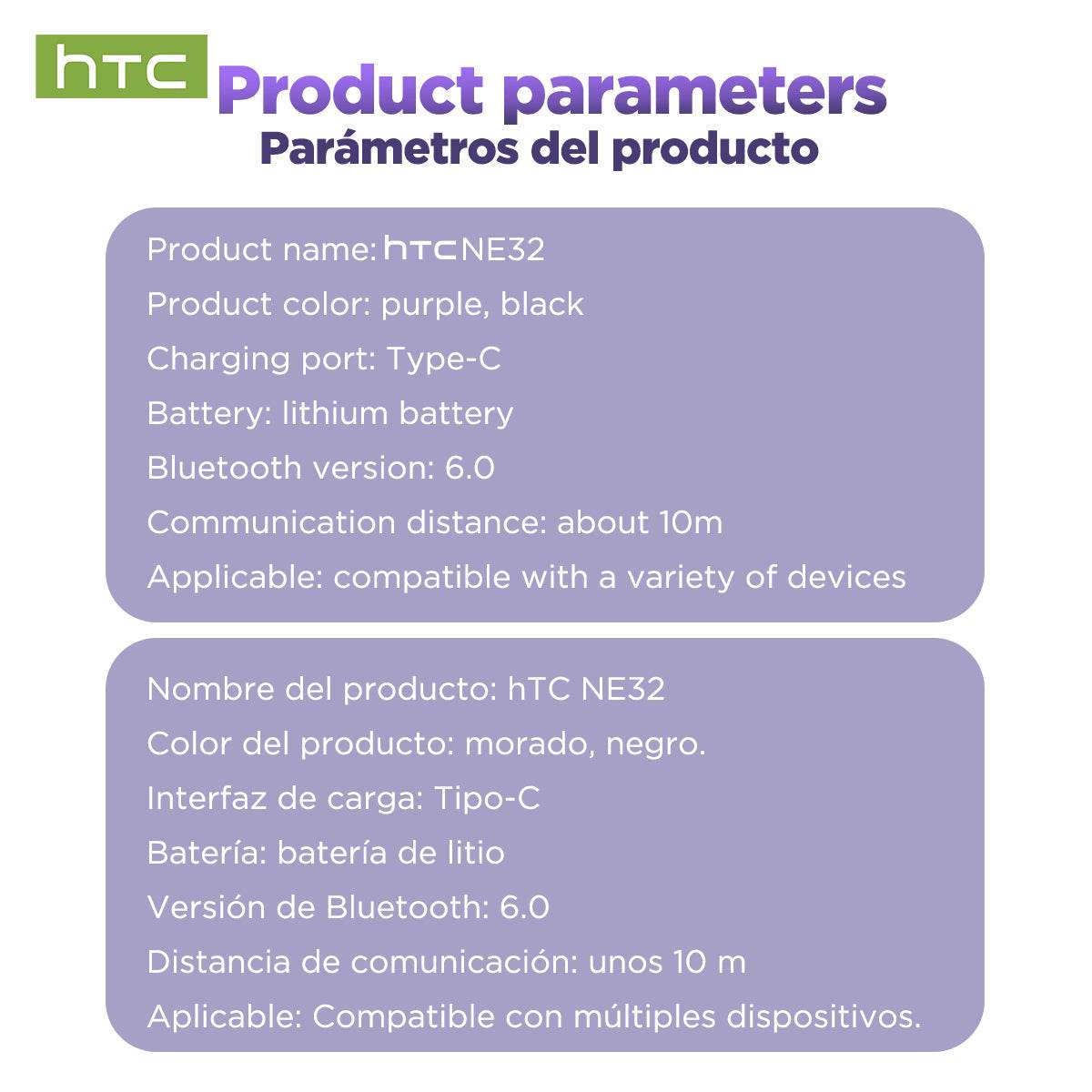 HTC NE32 Bluetooth V6.0 AI Earphones LCD Touch screen OWS Ear Clip Wireless headphones Translator Earbuds Noise Reduction call - HTCTOP
