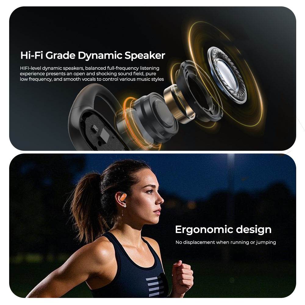 HTC NE10 Bluetooth Earbud ENC Noise Reduction Luminous Headphones IPX5 Waterproof Earphone - HTCTOP