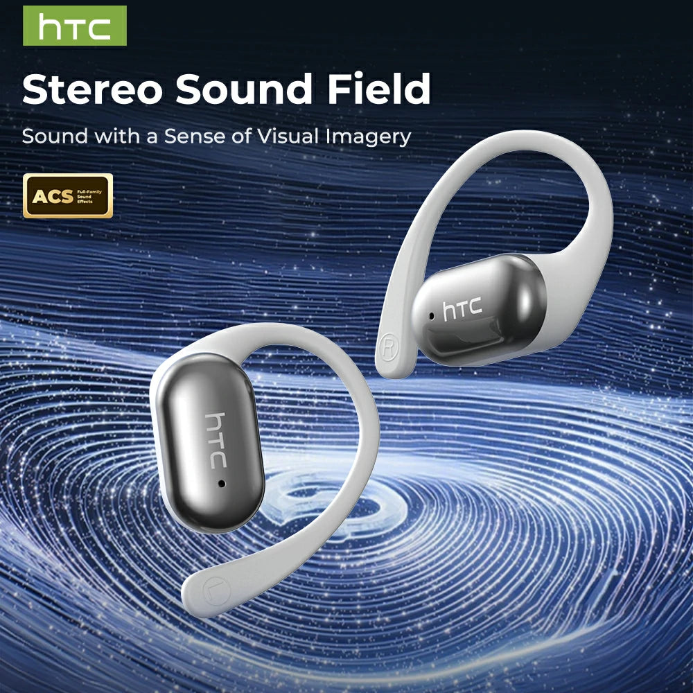 Écouteurs sans fil Bluetooth V6.0 IA HTC NE37 OWS Sports, écouteurs intra-auriculaires avec microphone, basses puissantes et longue durée de vie