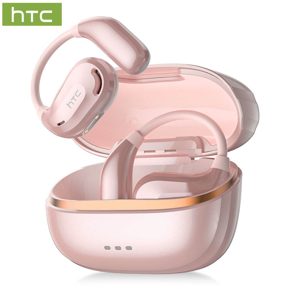 HTC NE18 AI Translator Earbuds Bluetooth V6.0 Earphones TWS Sports Wireless Headphones EarHook Lightweight Headsets Sleek Silver - HTCTOP