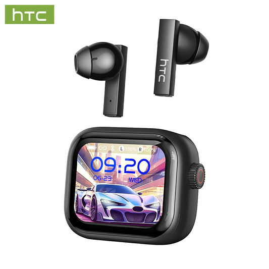 HTC NE40 Bluetooth 6.0 Earphones LED Display High Fidelity Waterproof Wireless Earphones, TWS Touch Control Earbuds, Suitable for Office, Sports, Study and Audio Calls | Built-in Microphone | Earphones