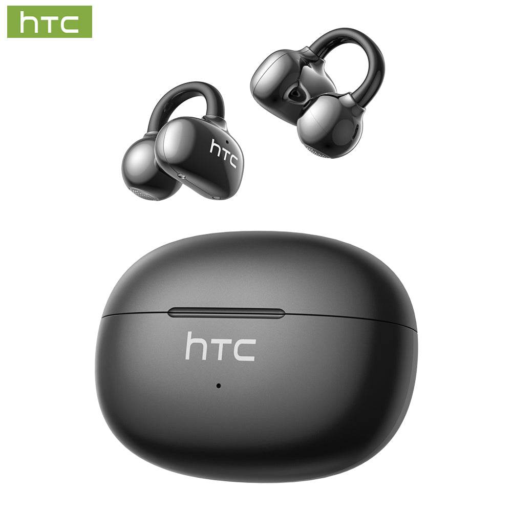 HTC NE55 OWS - Clip-on earphones, Bluetooth headset, IPX4 waterproof, equipped with charging box, built-in microphone. NC noise reduction, comfortable to wear, excellent sound quality, suitable for office, sports, study and voice calls. - HTCTOP