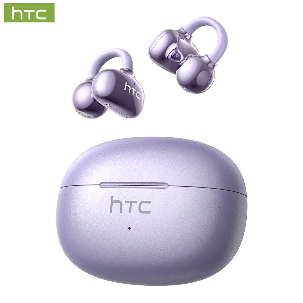 HTC NE55 OWS - Clip-on earphones, Bluetooth headset, IPX4 waterproof, equipped with charging box, built-in microphone. NC noise reduction, comfortable to wear, excellent sound quality, suitable for office, sports, study and voice calls. - HTCTOP